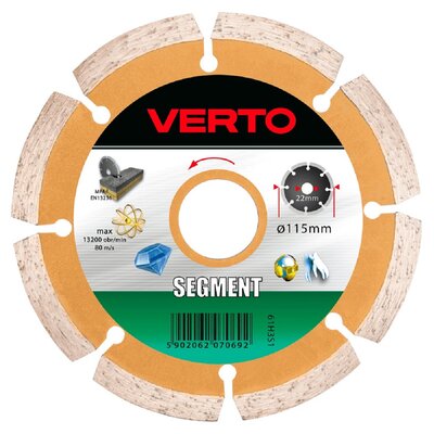Verto Tarcza diamentowa 115mm, segmentowa, , 61H3S1