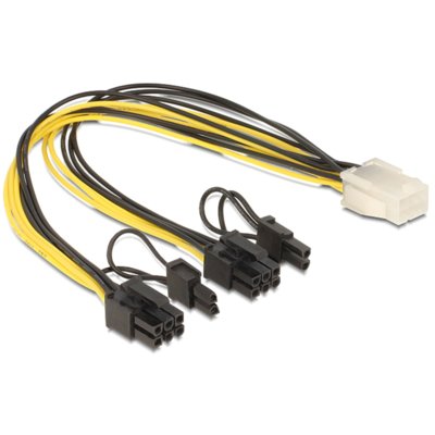 Delock KABEL ROZDZIELACZ ZASILANIA 2XPCI EXPR. 8 PIN/1XPCI EXPR. 6PIN - 83433