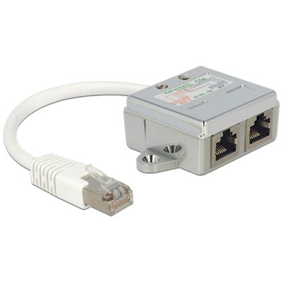 Delock Adapter Rozdzielacz LAN 1xRJ45/2xRJ45 Ethernet 65177