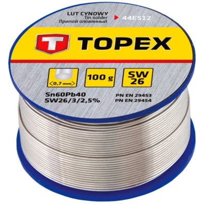 Topex Lut cynowy 60% Sn drut 0.7 mm 100 g