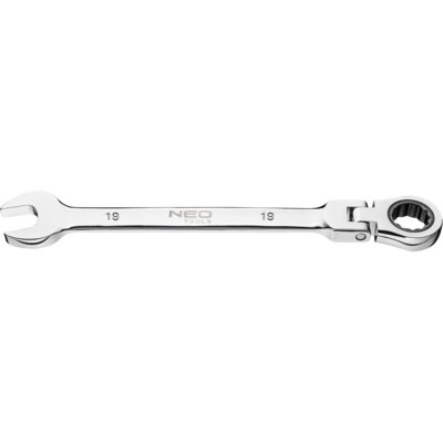 NEO-TOOLS Klucz płasko-oczkowy 09-061 19 x 250 mm z przegubem i grzechotką
