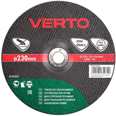 Verto Tarcza do cięcia kamienia 230x3.0x22mm, , 61H523