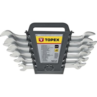 TOPEX grupa Klucze płaskie dwustronne 6-32 mm stal CrV (zestaw 12 szt.) 35D657 35D657