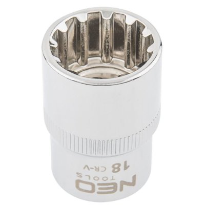 NEO-TOOLS nasadka spline, dwunastokątna, 1/2'', 18mm, , 08-590