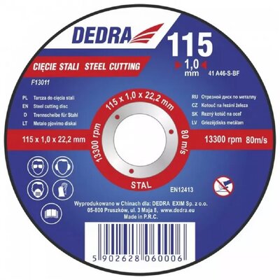 Dedra Tarcza do cięcia stali F13011
