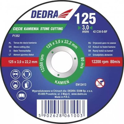 Dedra Tarcza do cięcia F1355 230 x 3 x 22.2 do kamienia