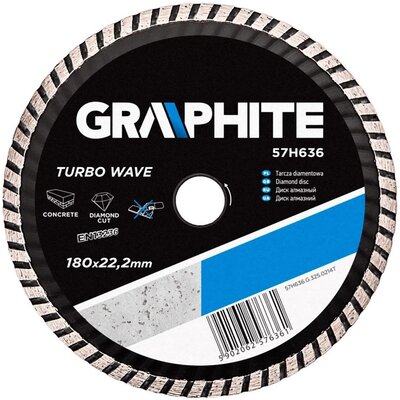 Graphite tarcza tnąca Turbo Wave 180x22mm 57H636