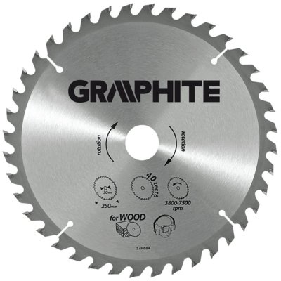 Graphite Tarcza do pilarki, widiowa, 18 zębów (W1-2,0mm W2-2,8mm) średnica 160/30mm 57H656