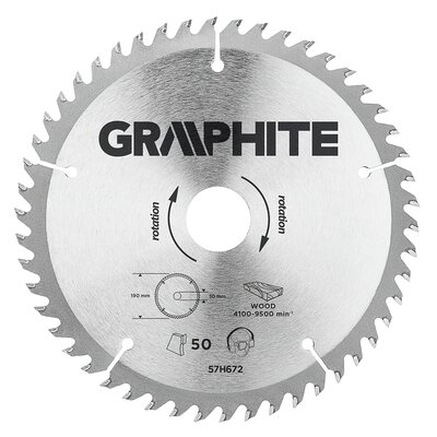 Graphite tarcza do drewna 190mm 50 zębów widia 57H672