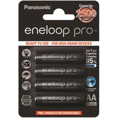 Panasonic ENELOOP PRO AA 2450 mAh 500CYKLI 4SZT 154018