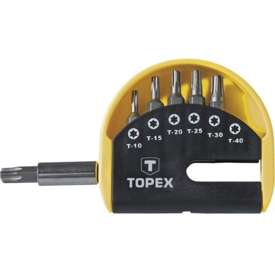 TOPEX Końcówki wkrętakowe TORX z uchwytem 7szt 39D351
