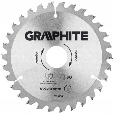 Graphite tarcza do drewna 165mm 30 zębów widia do aluminium 57H654