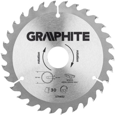 Graphite tarcza do drewna 165mm 30 zębów widia 57H652