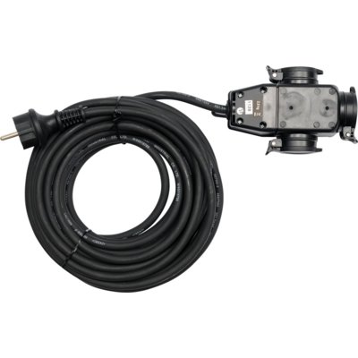 Przedłużacz w osłonie gumowej ip 44 10m 3 x 1.5 mm z rozdzielaczem 3 gniazda YT-8 (YT-8116)