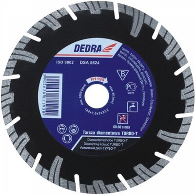 Dedra Tarcza do cięcia H1197E 230 x 25.4 mm Turbo-T