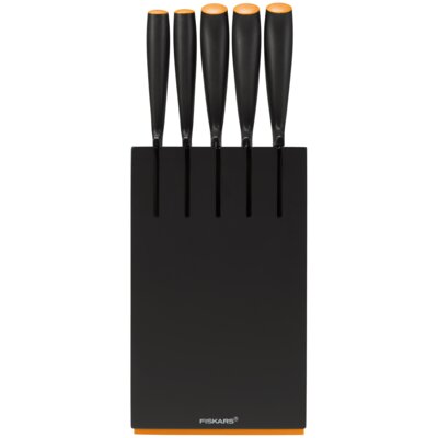 Fiskars zestaw 5 NOŻY W BLOKU CZARNYM 1014190 FF 1014190 (FISKARS FF 1014190)