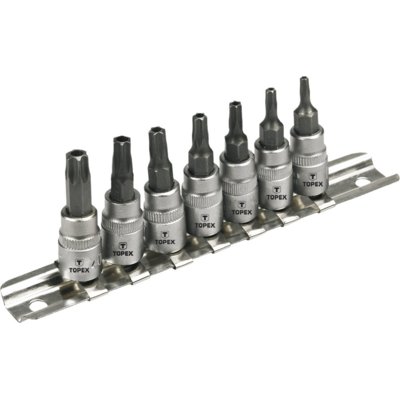 Topex Nasadki z końcówką torx z otworem 39D378