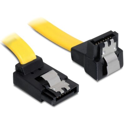 Delock Kabel SATA III 6Gb/s 50cm z zatrzaskami metalowymi kątowe góra/dół 82821