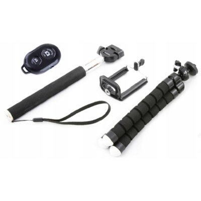 XREC Selfie stick Zestaw Selfie 4w1 Statyw Elastyczny Pilot Monopod Uchwyt Na Telefon Smartfon