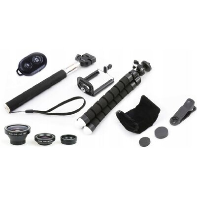 XREC Selfie stick Zestaw Selfie 5w1 Statyw 3x Obiektyw Pilot Monopod Uchwyt