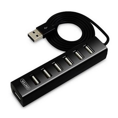 Unitek HUB USB 7 USB 2.0 czarny Y-2160