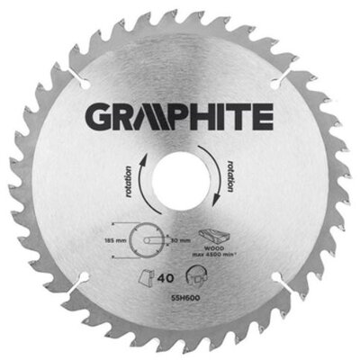 Graphite Tarcza do cięcia 55H600 185 x 30 mm do pilarki widiowa