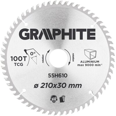 Graphite Tarcza do pilarki, widiowa, 210 x 30 mm, 100 zębów, do aluminium TOP-55H610