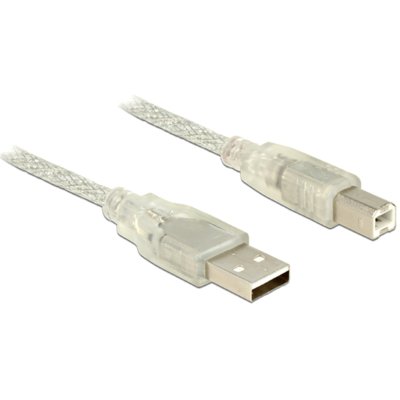 Delock Kabel USB AM-BM USB 2.0 5m przezroczysty KKDOKUBU0650 [6040101]