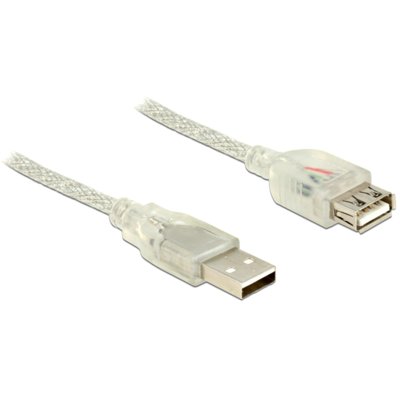 Delock KABEL USB 2.0 AM-AF 2m + Ferryt przezroczysty AKDEKKU00000048