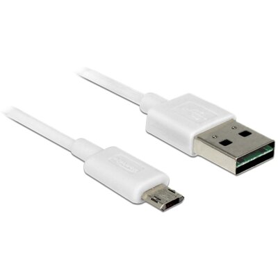 Delock Kabel Micro USB AM-BM DUAL EASY-USB 2m White 84808
