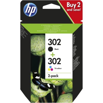 HP Zestaw 2 oryginalnych wkładów atramentowych 302 (czarny i trójkolorowy) X4D37AE