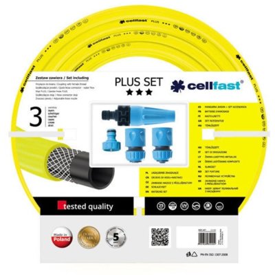 Cellfast CF10290 Zestaw zraszający do podlewania z wężem 1/2 cala, rolka 25m,