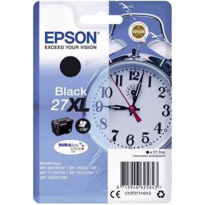 Epson oryginalny ink C13T27114012, 27XL, black, 17,7ml, WF-3620, 3640, 7110, 7610, 7620 C13T27114012