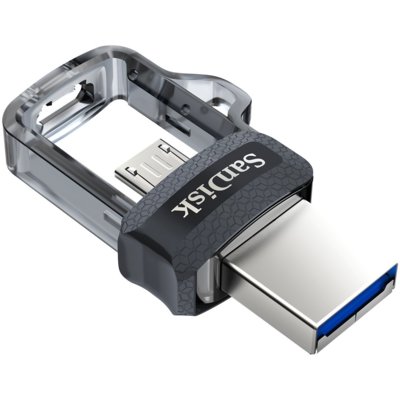 Sandisk Ultra Dual m3.0 pamięć USB 256 GB USB Type-A / Micro-USB 3.2 Gen 1 (3.1 Gen 1) Czarny, Srebrny, Przezroczysty, Nośnik Pendrive USB