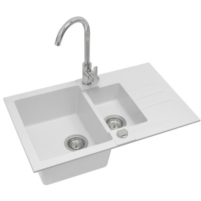 Alveus Zlewozmywak Rock 70 1217011KT kol 11 Biały + bateria Tonia