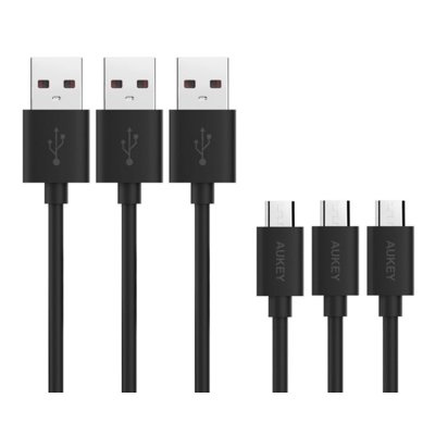 Aukey CB-D10 KABLE MICRO USB 3 SZT 1.2M QC 3.0