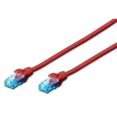 Digitus Patch cord U/UTP kat.5e PVC 1m czerwony