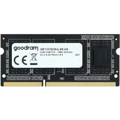 GoodRam DDR3 SODIMM 4GB/1333 CL9 256 8 Dual Rank (GR1333S364L9S/4G)