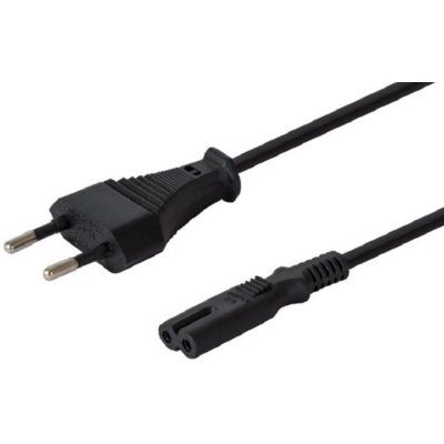 Kabel SAVIO CL-100 (2-Pin F - Euro M; 1,8m; kolor czarny)