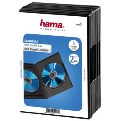 Hama PUDELKO PODWOJNE DVD CZARNE -5PAK 51294