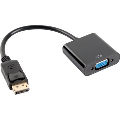 Lanberg Adapter DisplayPort M) > VGA 15 pin F) czarny na kablu (AD-0002-BK)