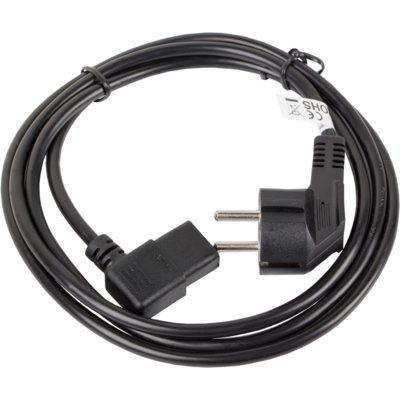 LANBERG LANBERG Kabel zasilający CEE 7/7 IEC 320 C13 kątowy VDE 1.8M czarny (CA-C13C-12CC-0018-BK)
