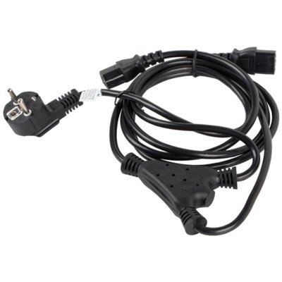 LANBERG LANBERG Kabel zasilający CEE 7/7 2x IEC 320 C13 VDE 2M czarny (CA-C13C-13CC-0018-BK)