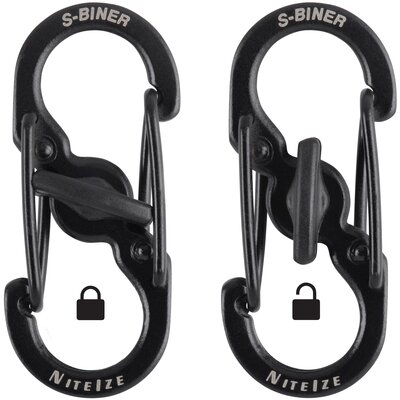 Nite-ize NiteIze podwójny karabińczyk ze stali nierdzewnej S-Biner MicroLock (2 sztuki), czarny 9001233