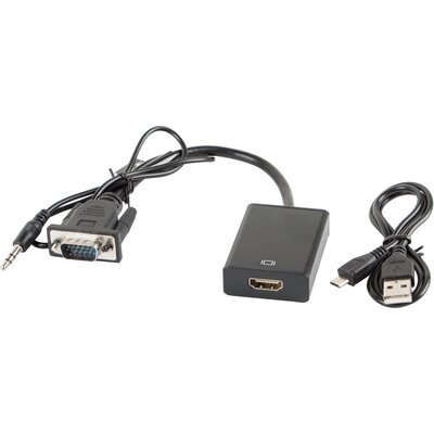 Lanberg Adapter VGA + 3.5 mm miniJack - HDMI