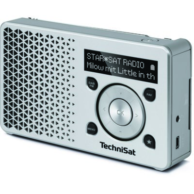 TechniSat DigitRadio 1 radio cyfrowe, Made in Germany (małe, przenośne, nadaje się do użytku na zewnątrz) z głośnikiem, z wyświetlaczem OLED, DAB +, radio FM, pamięcią ulubionych stacji i wydajnym aku 0002/4997