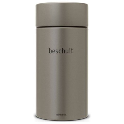 Brabantia Pojemnik na ciastka z podajnikiem platynowy, 11x23,5 cm, 1,7 l (31 23 80)