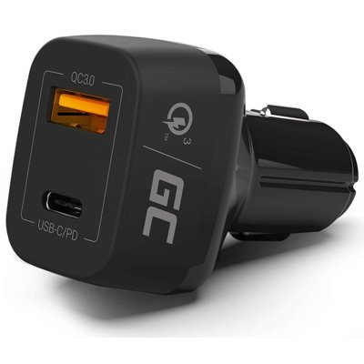 Green Cell Ładowarka samochodowa Green Cell USB-C Power Delivery + USB Quick Charge 3.0 CAD33