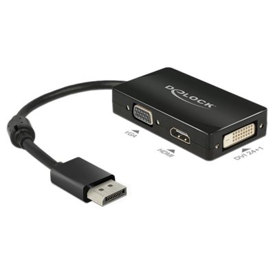 Delock 0.16m DisplayPort/VGA+HDMI+DVI adapter kablowy (62656)