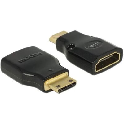 Delock adapter HDMI Mini-C(M)->HDMI(F) High Speed HDMI Ethernet 4k 65665
